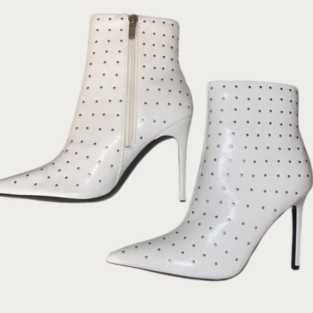 Nine West Farrah Dress Booties White 8M